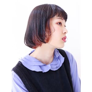 『インナーカラー』オリーブグレー×オレンジ