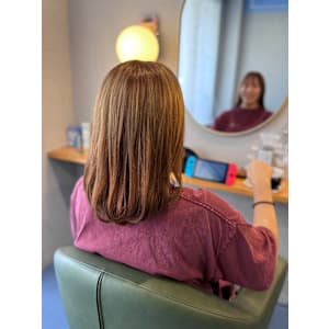 #ブロンドベージュ　#ミディアムヘア　#トナーカラー