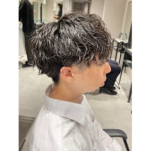 【波巻きスパイラルパーマ】ブリーチパーマ/メンズカット/池袋