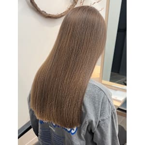 ミルクティーベージュダブルカラーケアブリーチ韓国風レイヤー