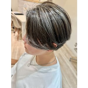 ハンサムショート/ハイライトグレージュイルミナカラー