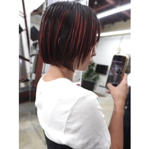 【BOW style】ボブ×オレンジハイライト