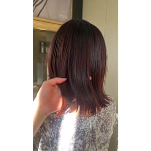 ブリーチ無しでボルドーカラー