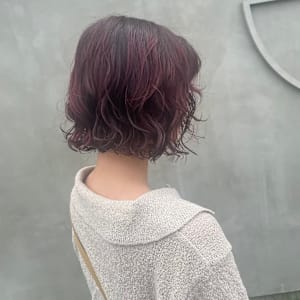 切りっぱなしBOB　×　ウェーブパーマ