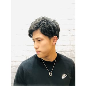 スパイラルパーマ×ツーブロック