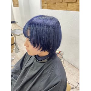 ネイビーブルーマッシュウルフレイヤーケアブリーチ所沢韓国