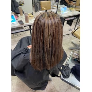 ミルクティーハイライト小顔ワンレンケアブリーチ所沢練馬韓国