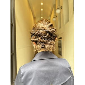 ミディアムヘアアレンジ/ボブヘアアレンジ/結婚式お呼ばれヘア