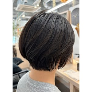 ショートボブ/丸みショート/艶カラー/水素ケア【藤原】