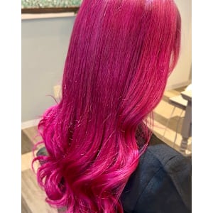 ワンレン×ピンクヴァイオレットカラー