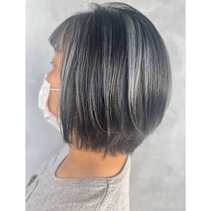 コントラストハイライト/上品ハイライト/大人シルバー