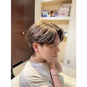 メンズ韓国ヘア アッシュグレー ブリーチカラー