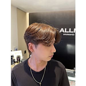 メンズ韓国ヘア メンズアッシュカラー カルマパーマ