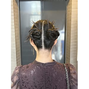 お呼ばれヘア/ブライダルヘア/エンドウ