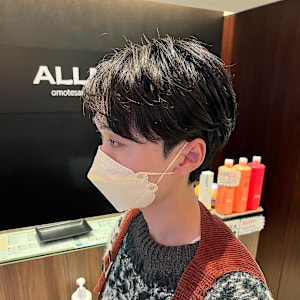 メンズ韓国ヘア カルマパーマ ナチュラルマッシュ マッシュヘ