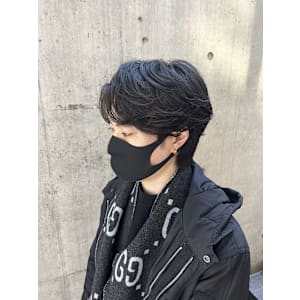 メンズウルフ カルマパーマ カルマパーマウルフ 韓国ヘア