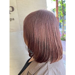 ピンクベージュボブスタイル   tiptop 目白