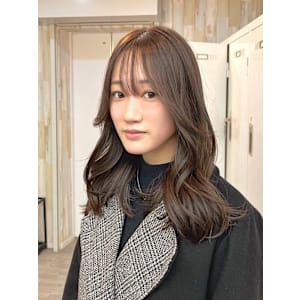 レイヤーロング似合わせイメチェンハッシュカットフルバング