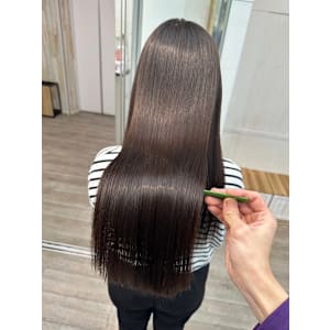 韓国シンプルストレートフルバング似合わせカットイメチェン