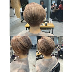 【エレガントショート】×【ブリーチミルクティーカラー】