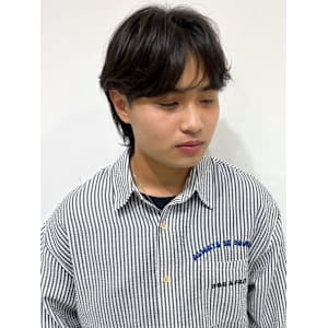 ダウンパーマ　ウルフマッシュ　ツーブロック　ナチュラルパーマ