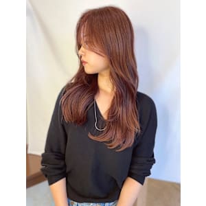 【MICHI 富田店　古作蓮】ピンクブラウン　透明感カラー