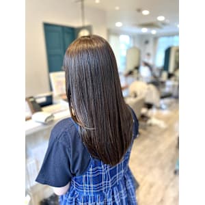 ベージュ×ロングレイヤー