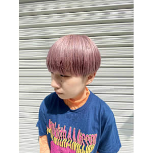 ハイトーンカラー/ブリーチカラー/ピンクベージュ/横浜元町