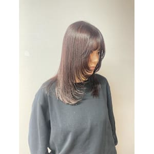 レッドブラウン/レイヤーカット/くびれレイヤーカット