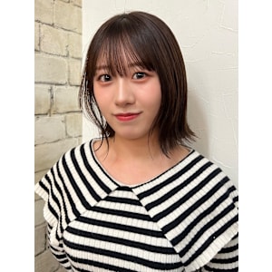 結べる長さの切りっぱなしボブ