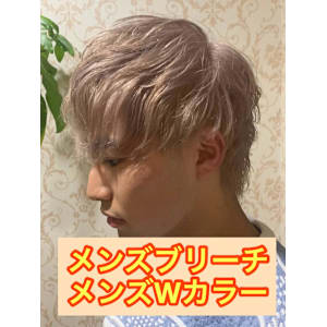 メンズカット/初ブリーチ/ダブルカラー韓国ヘアハイトーン