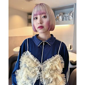 裾カラーピンク/ボブレイヤー/ハイトーンカラー/ダブルカラー