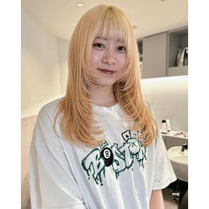 抜きっぱなしブロンド/バタフライレイヤー/ハイトーンカラー