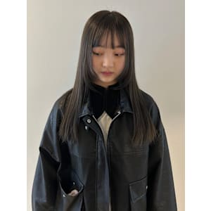 オリーブベージュ/ぱつっとヘア/レイヤー