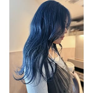 色落ちがグレーになるネイビー/ハイトーンカラー/ダブルカラー