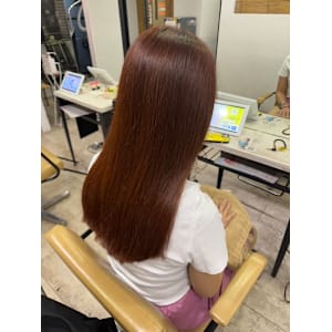 オレンジベージュ小顔ワンレン顔周り所沢練馬