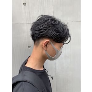 ナチュラルセンターパート ワンカールパーマ 韓国ヘア