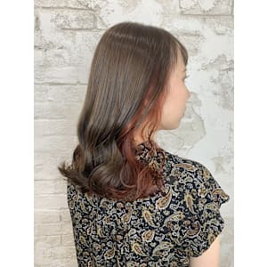 イヤリングカラーオレンジカラー池袋韓国ヘア