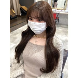 ヨシンモリ　韓国風ゆる巻き　顔周りカット　マロンブラウン