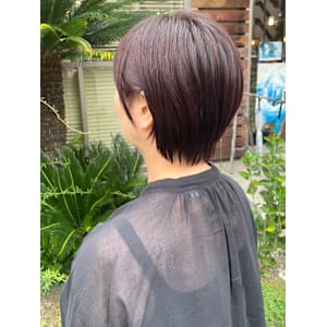 大人マッシュショート　丸みショートボブ　40代　50代
