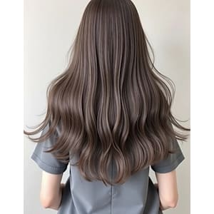 小顔/オリーブカラー/セミウェットウェーブ