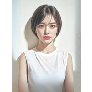 前下がりショートボブ/丸みショート　20代30代40代　前髪