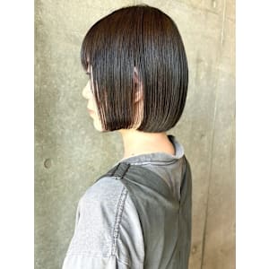 ヘルシーボブ　丸みボブ　ツヤ髪　髪質改善　ぱつっとボブ