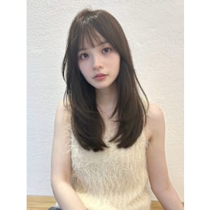  韓国風/セミロング/顔周りカット/レイヤー/透明感カラー