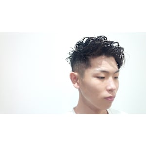 アップバング　ミックスパーマスタイル