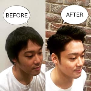 七三ラフ×ツーブロックスタイル