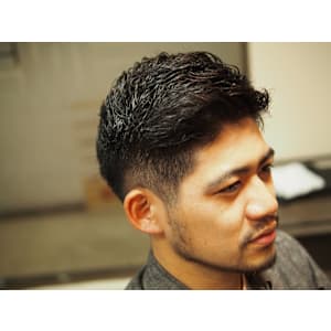 アップバング×テーパーフェード