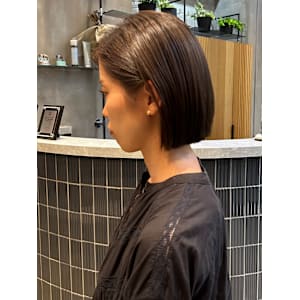ボブ縮毛矯正髪質改善トリートメントグレージュ前髪学割仙台 