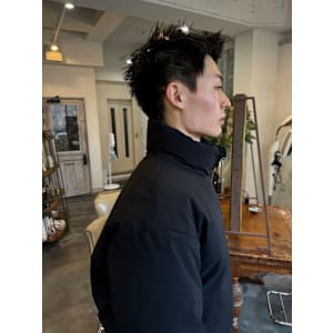 スパイキーショート/メンズカット/ナチュラルパーマ/ストレー