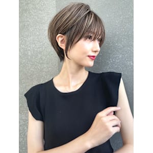 マッシュショートシースルーバングハイライト髪質改善韓国仙台駅